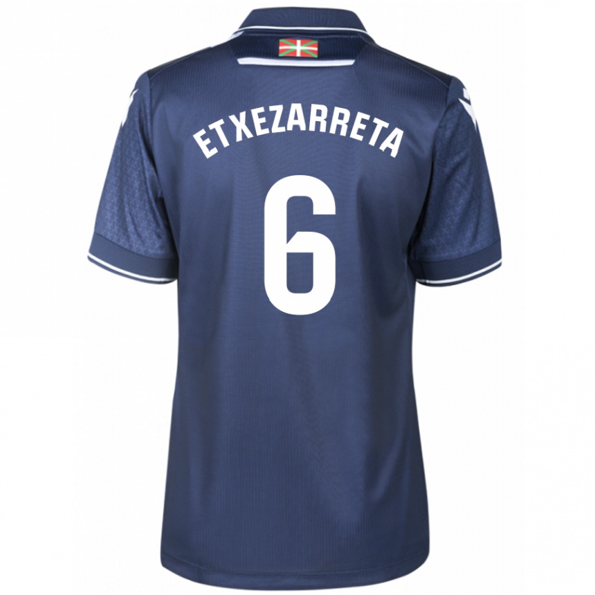 Mujer Fútbol Camiseta Ane Etxezarreta Aierbe #6 Armada 2ª Equipación 2023/24