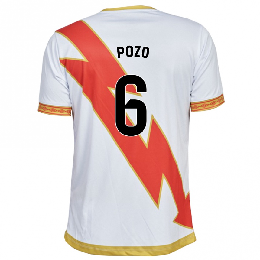 Niño Fútbol Camiseta José Pozo #6 Blanco 1ª Equipación 2023/24