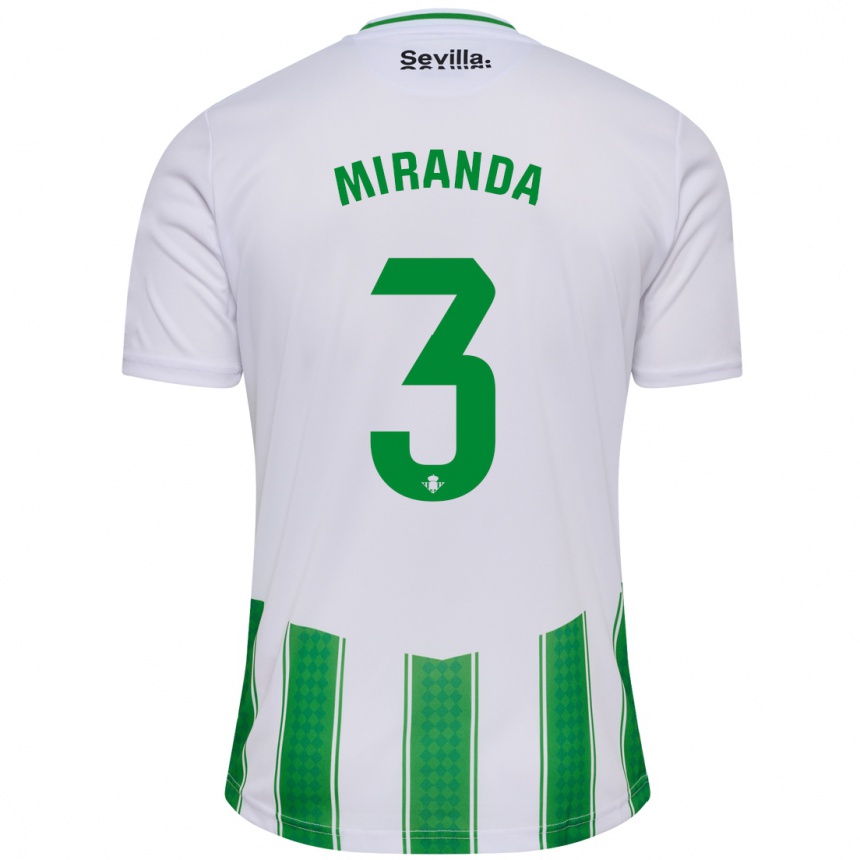 Niño Fútbol Camiseta Juan Miranda #3 Blanco 1ª Equipación 2023/24