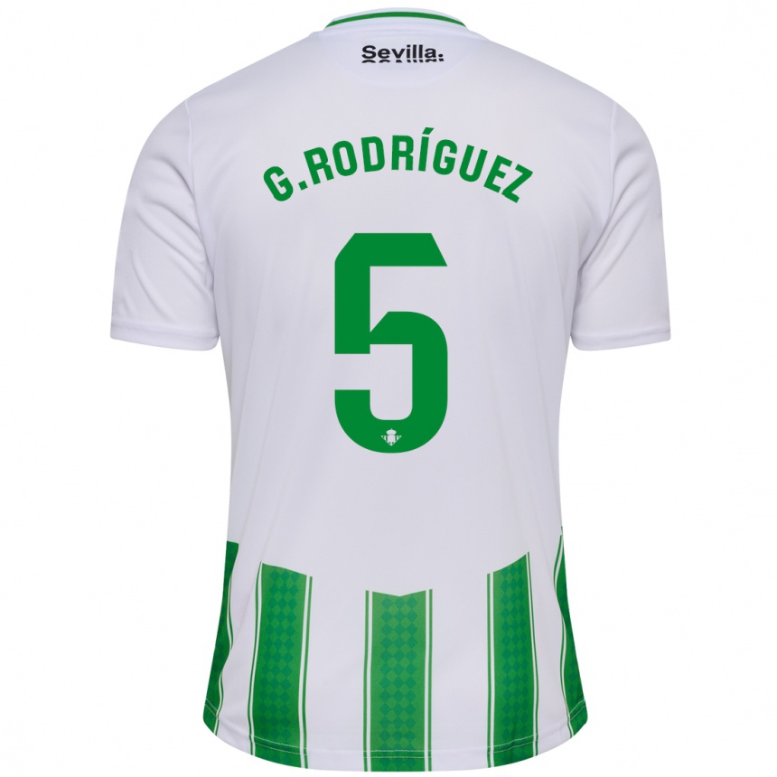 Niño Fútbol Camiseta Guido Rodríguez #5 Blanco 1ª Equipación 2023/24