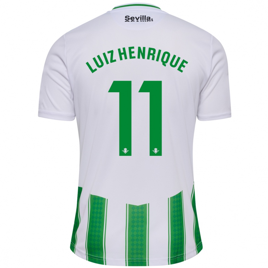 Niño Fútbol Camiseta Luiz Henrique #11 Blanco 1ª Equipación 2023/24
