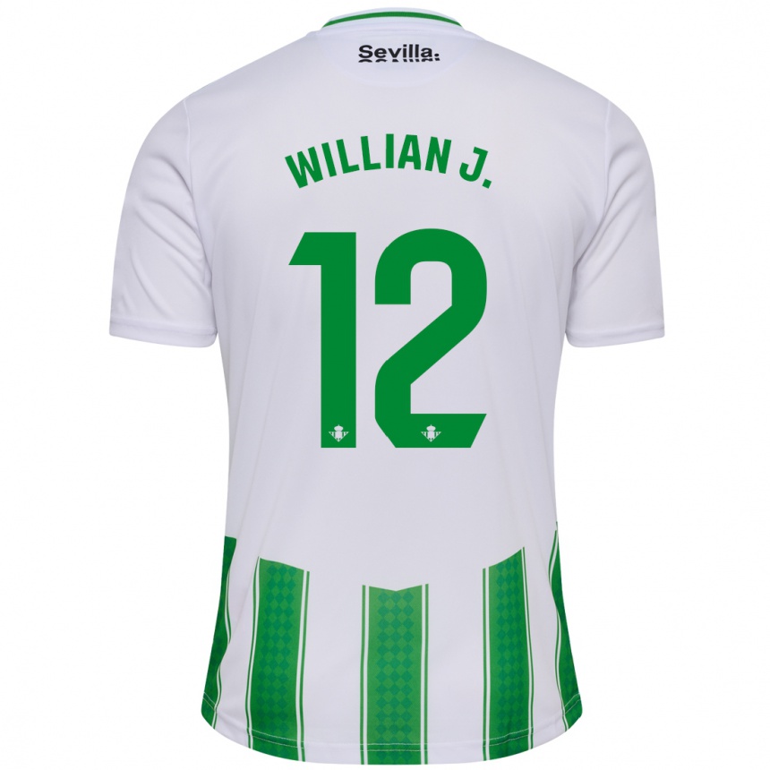 Niño Fútbol Camiseta Willian José #12 Blanco 1ª Equipación 2023/24