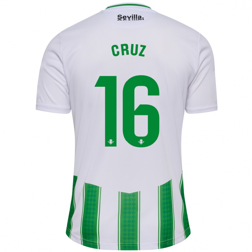 Niño Fútbol Camiseta Juan Cruz #16 Blanco 1ª Equipación 2023/24