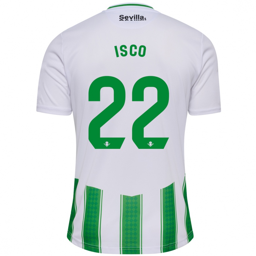 Niño Fútbol Camiseta Isco #22 Blanco 1ª Equipación 2023/24