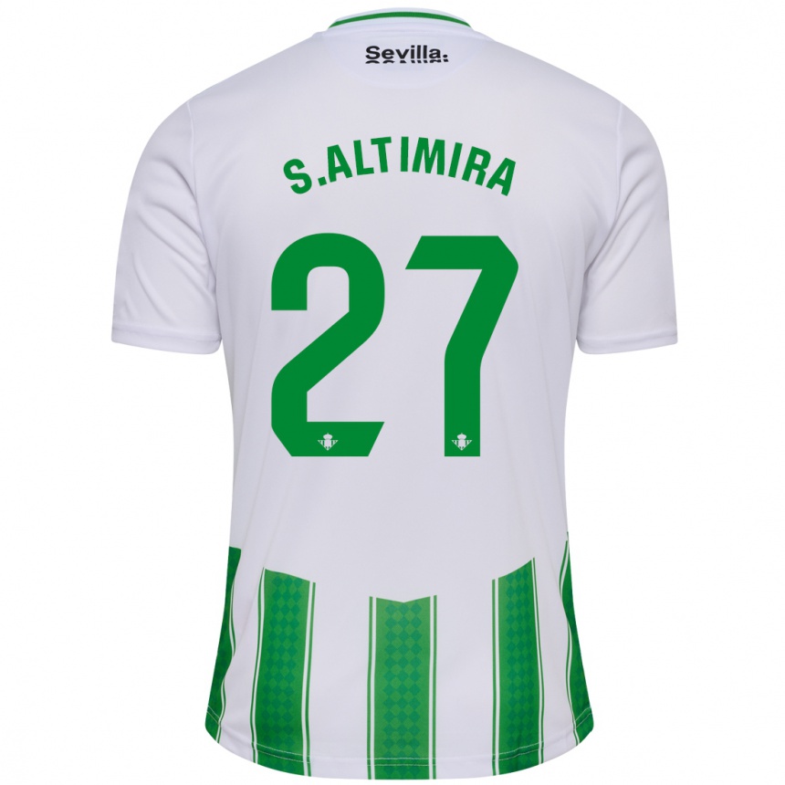 Niño Fútbol Camiseta Sergi Altimira #27 Blanco 1ª Equipación 2023/24