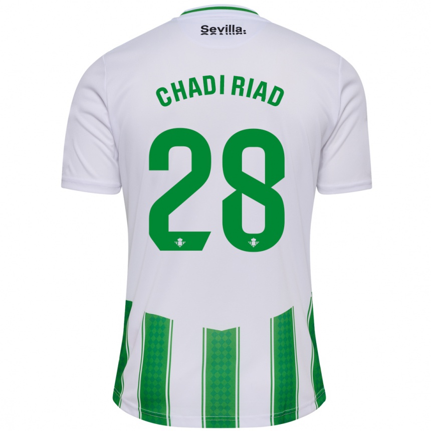 Niño Fútbol Camiseta Chadi Riad #28 Blanco 1ª Equipación 2023/24