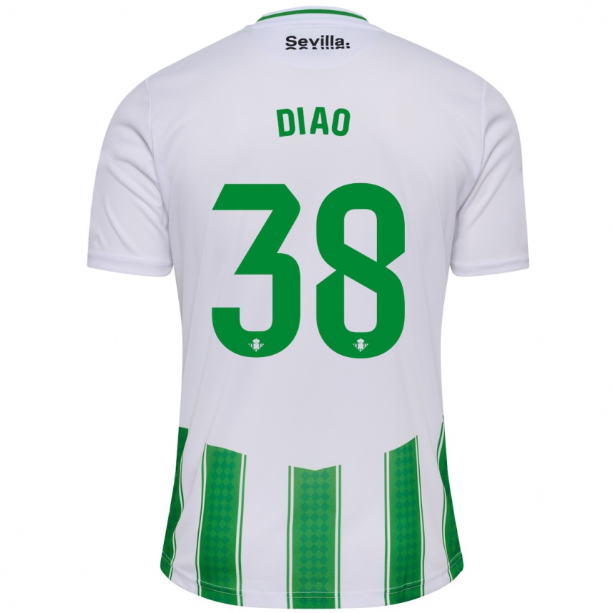 Niño Fútbol Camiseta Assane Diao #38 Blanco 1ª Equipación 2023/24