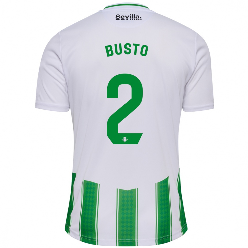 Niño Fútbol Camiseta Pablo Busto #2 Blanco 1ª Equipación 2023/24