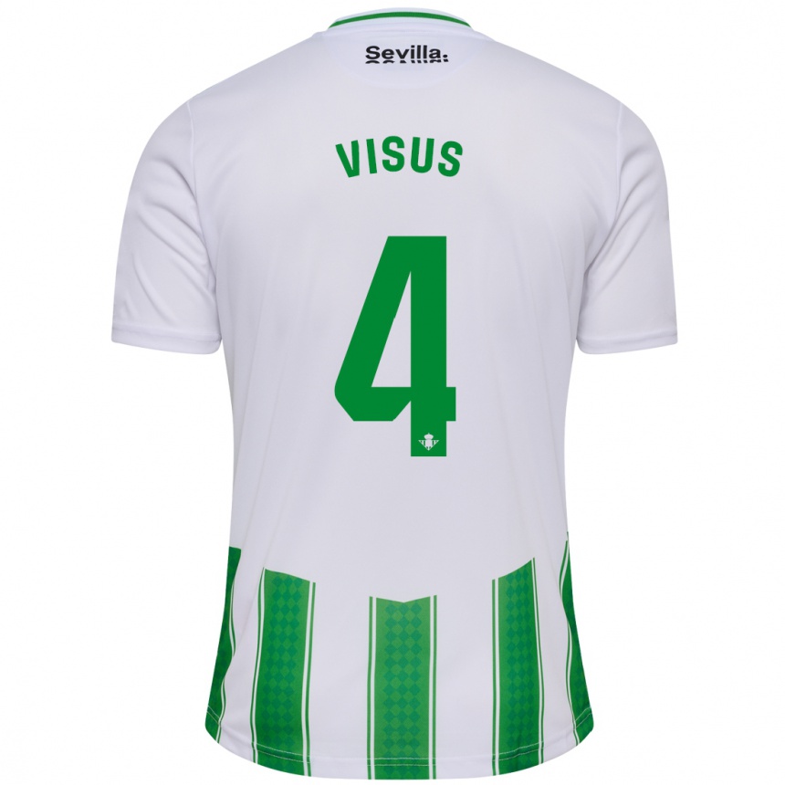 Niño Fútbol Camiseta Ricardo Visus #4 Blanco 1ª Equipación 2023/24