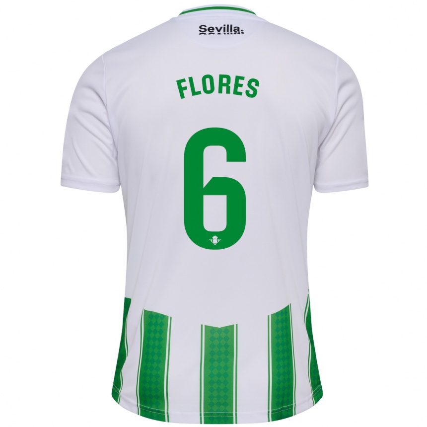 Niño Fútbol Camiseta Mateo Flores #6 Blanco 1ª Equipación 2023/24