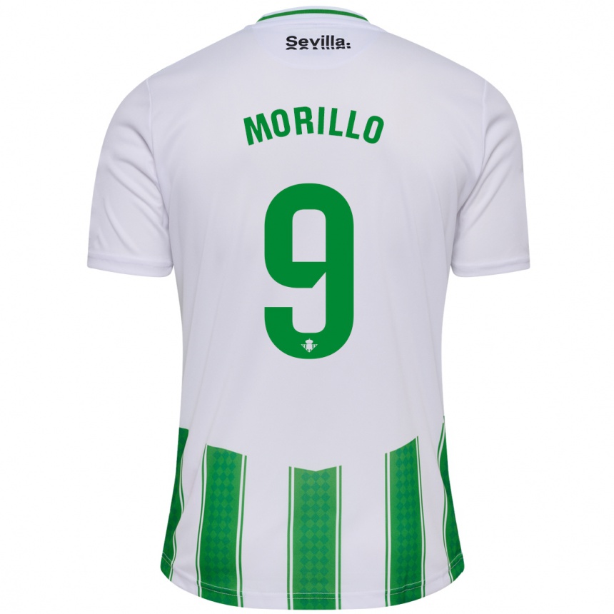 Niño Fútbol Camiseta Manu Morillo #9 Blanco 1ª Equipación 2023/24