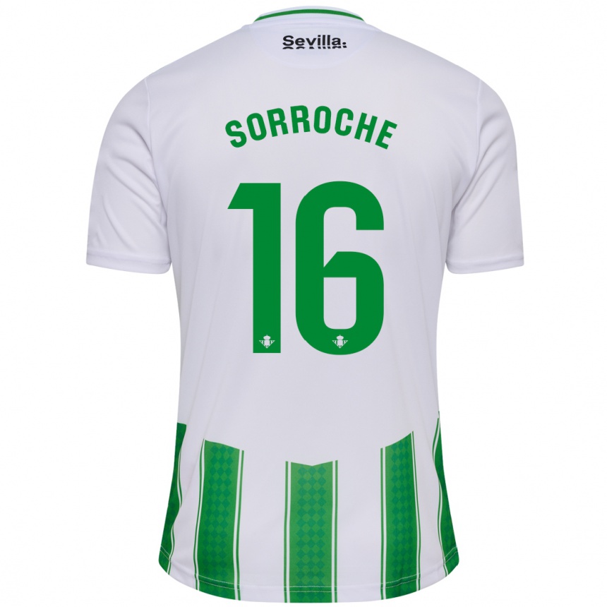 Niño Fútbol Camiseta Ginés Sorroche #16 Blanco 1ª Equipación 2023/24