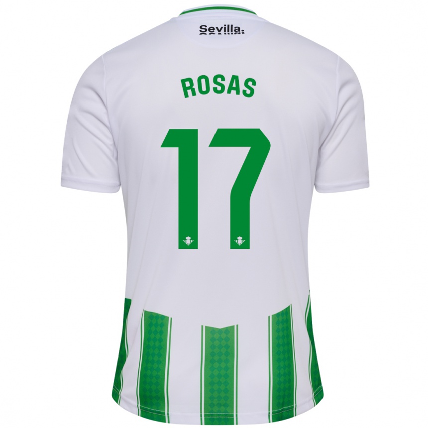 Niño Fútbol Camiseta Berto Rosas #17 Blanco 1ª Equipación 2023/24