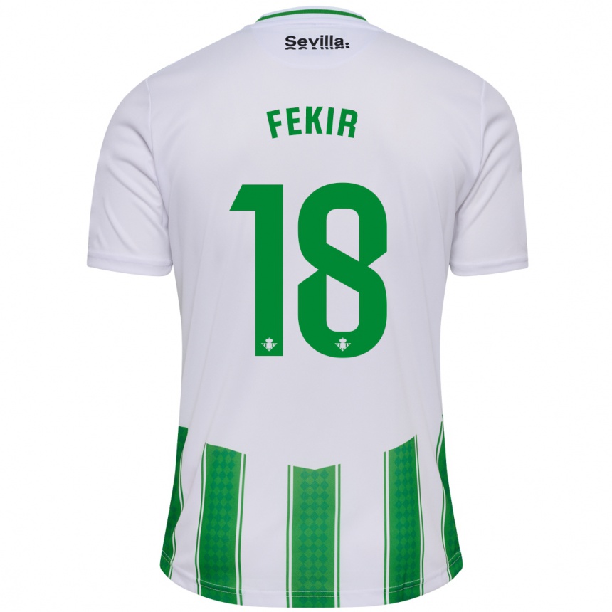 Niño Fútbol Camiseta Yassin Fekir #18 Blanco 1ª Equipación 2023/24