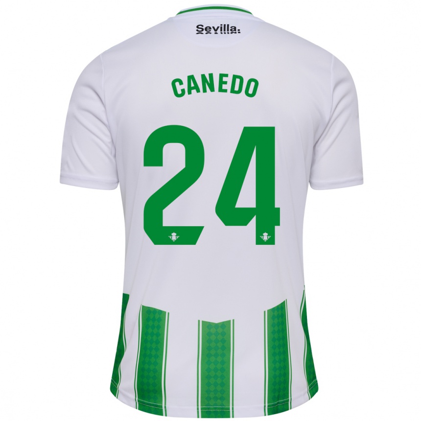 Niño Fútbol Camiseta Damián Canedo #24 Blanco 1ª Equipación 2023/24