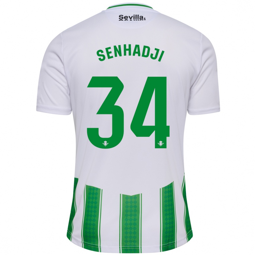 Niño Fútbol Camiseta Yanis Senhadji #34 Blanco 1ª Equipación 2023/24