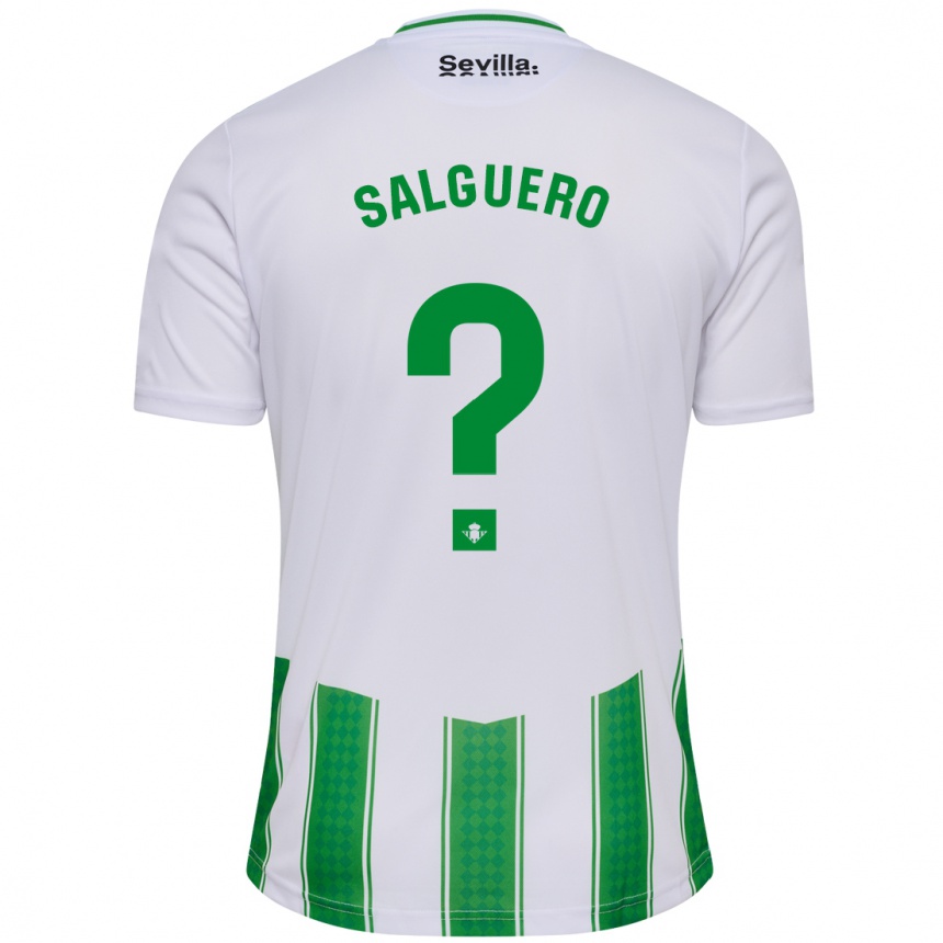 Niño Fútbol Camiseta Antonio Salguero #0 Blanco 1ª Equipación 2023/24