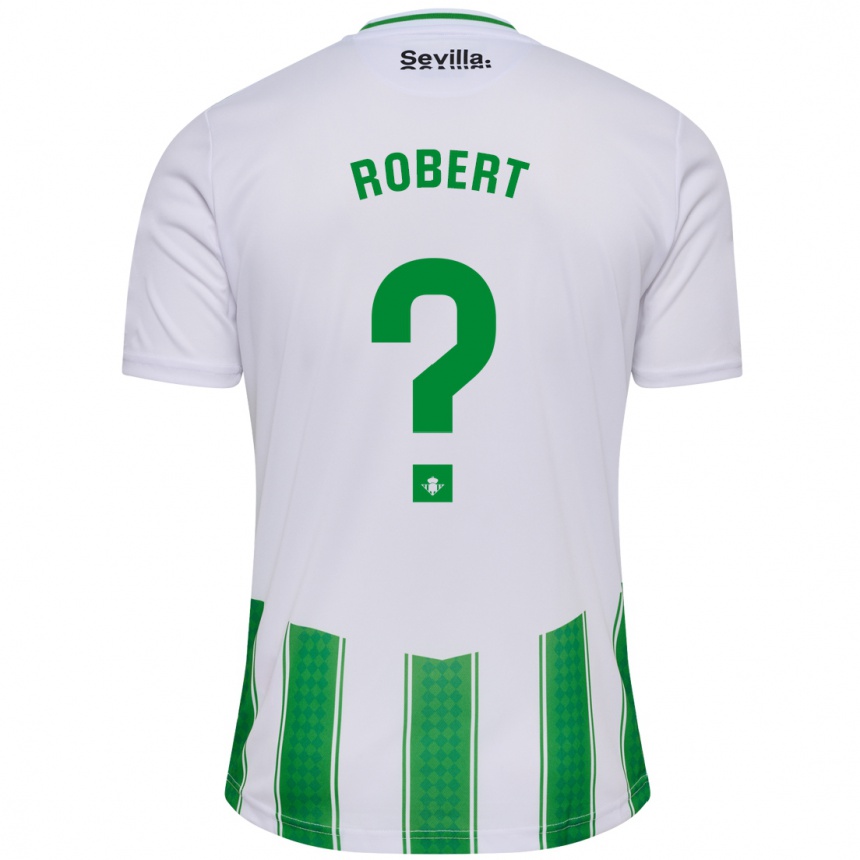 Niño Fútbol Camiseta Jaime Robert #0 Blanco 1ª Equipación 2023/24