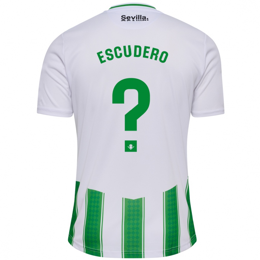 Niño Fútbol Camiseta Ale Escudero #0 Blanco 1ª Equipación 2023/24