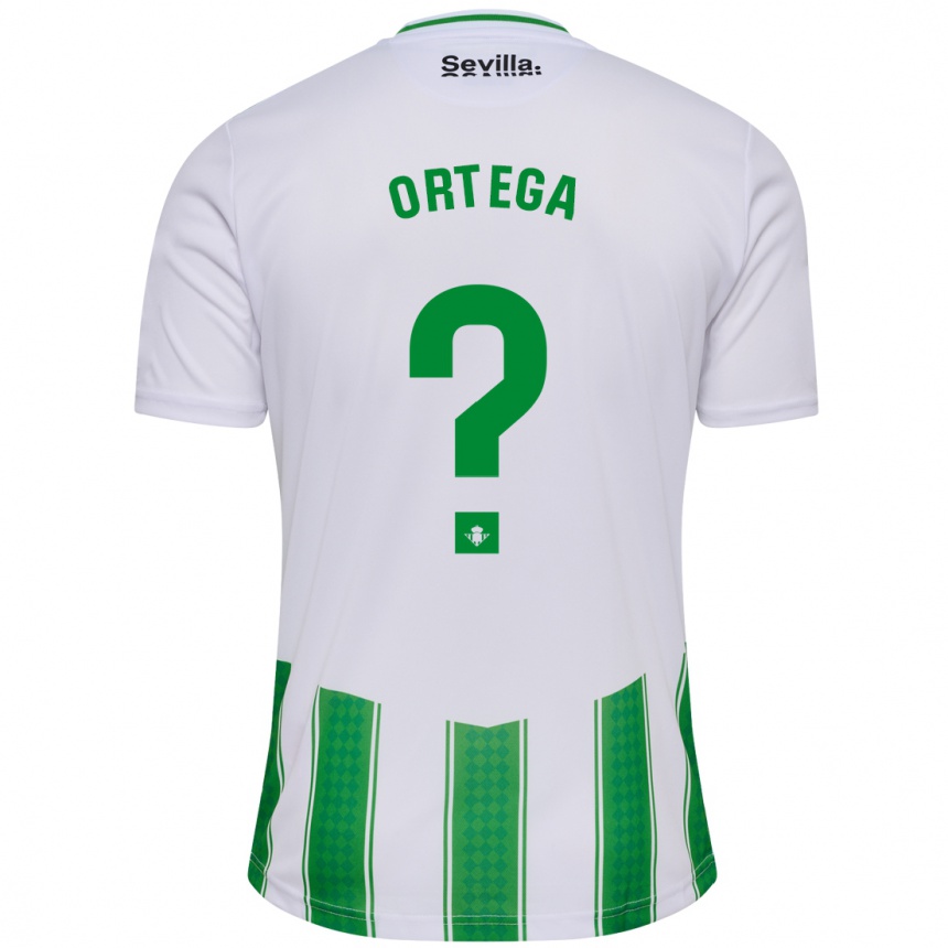 Niño Fútbol Camiseta José Ortega #0 Blanco 1ª Equipación 2023/24