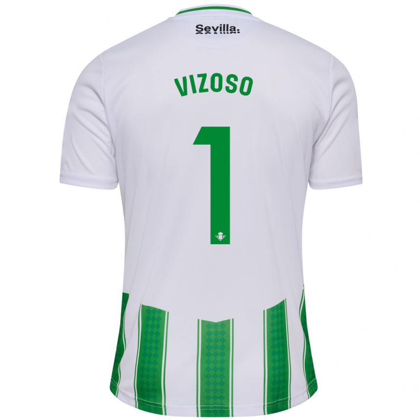 Niño Fútbol Camiseta Paula Vizoso Prieto #1 Blanco 1ª Equipación 2023/24