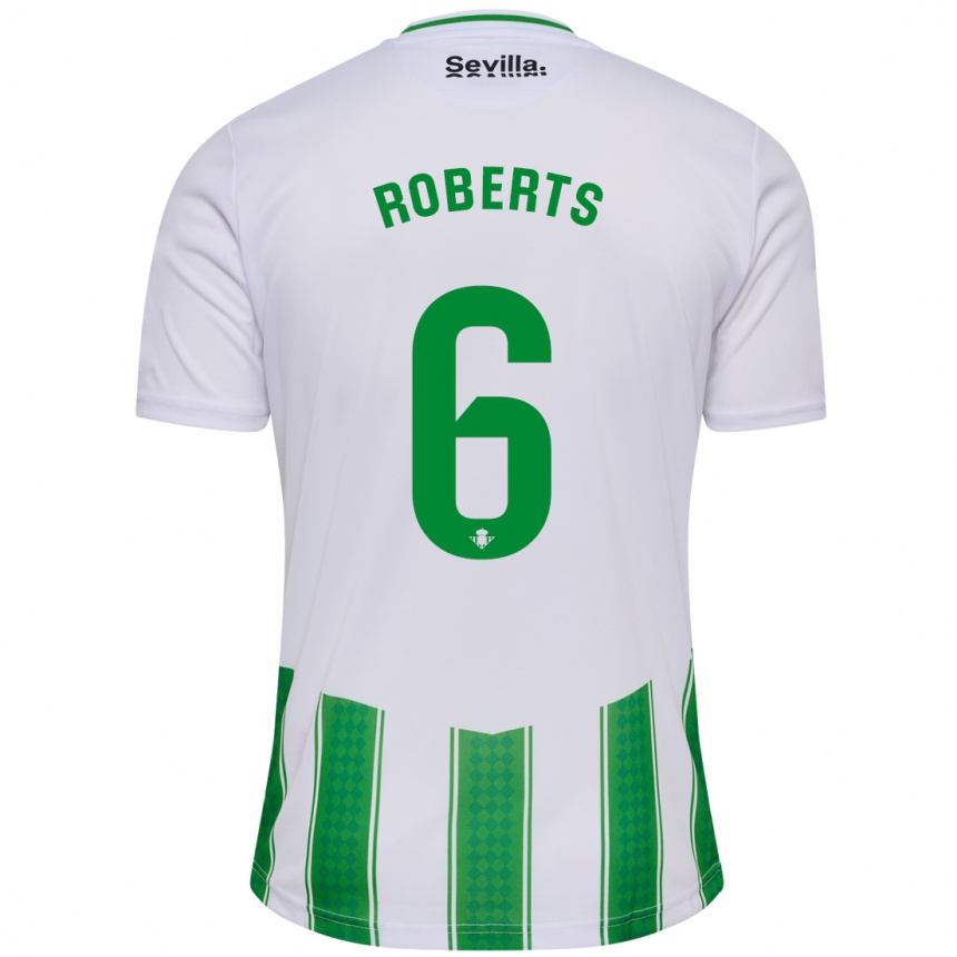 Niño Fútbol Camiseta Rhiannon Roberts #6 Blanco 1ª Equipación 2023/24