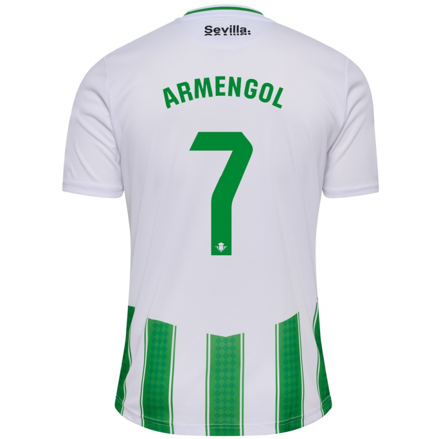 Niño Fútbol Camiseta Carla Armengol Joaniquet #7 Blanco 1ª Equipación 2023/24