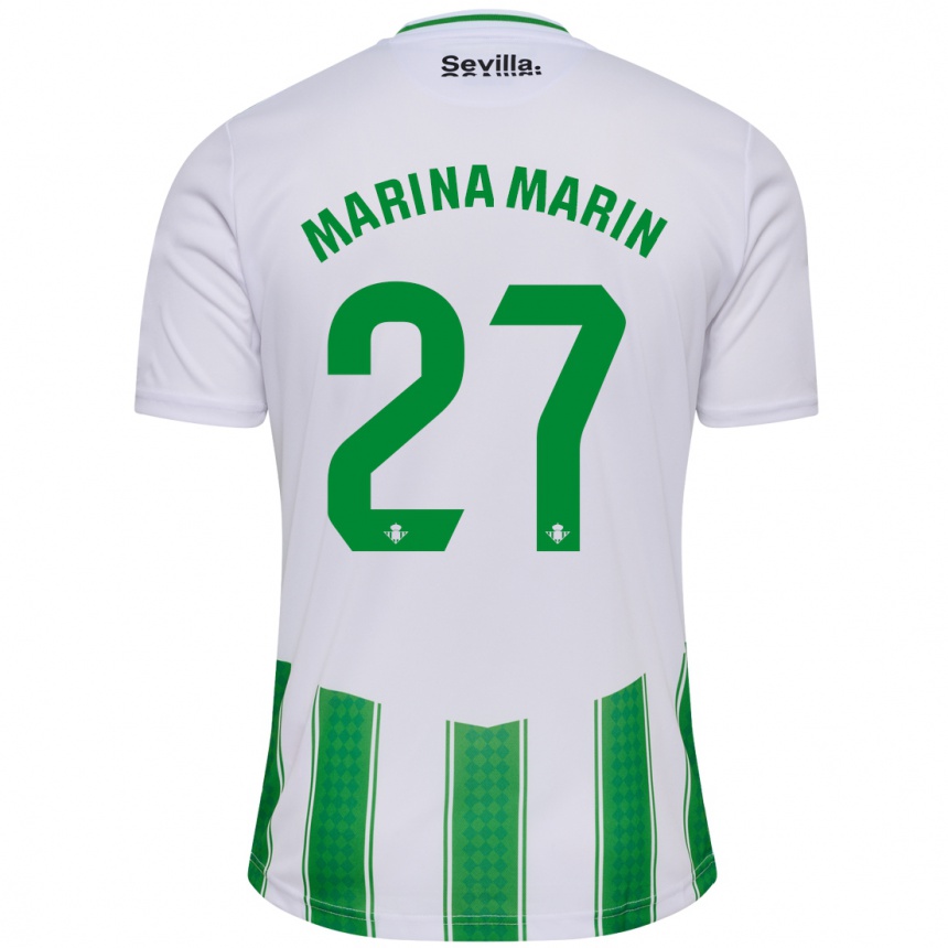 Niño Fútbol Camiseta Marina Marín #27 Blanco 1ª Equipación 2023/24