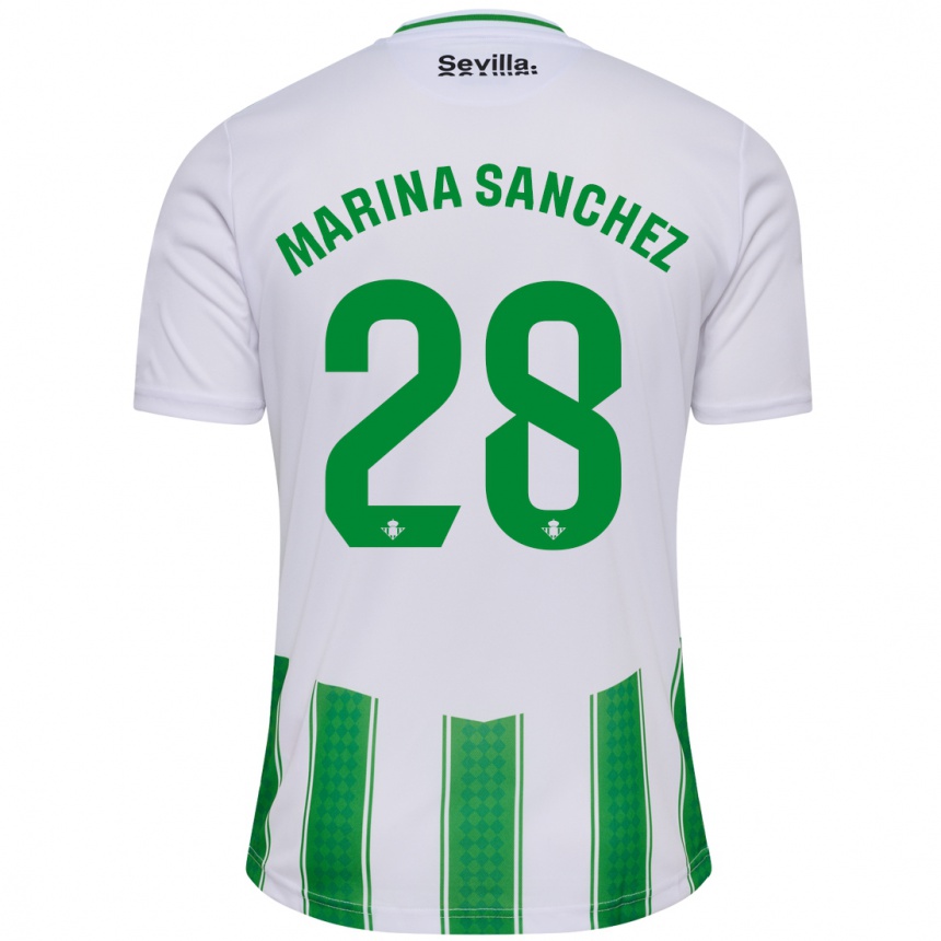 Niño Fútbol Camiseta Marina Sánchez #28 Blanco 1ª Equipación 2023/24