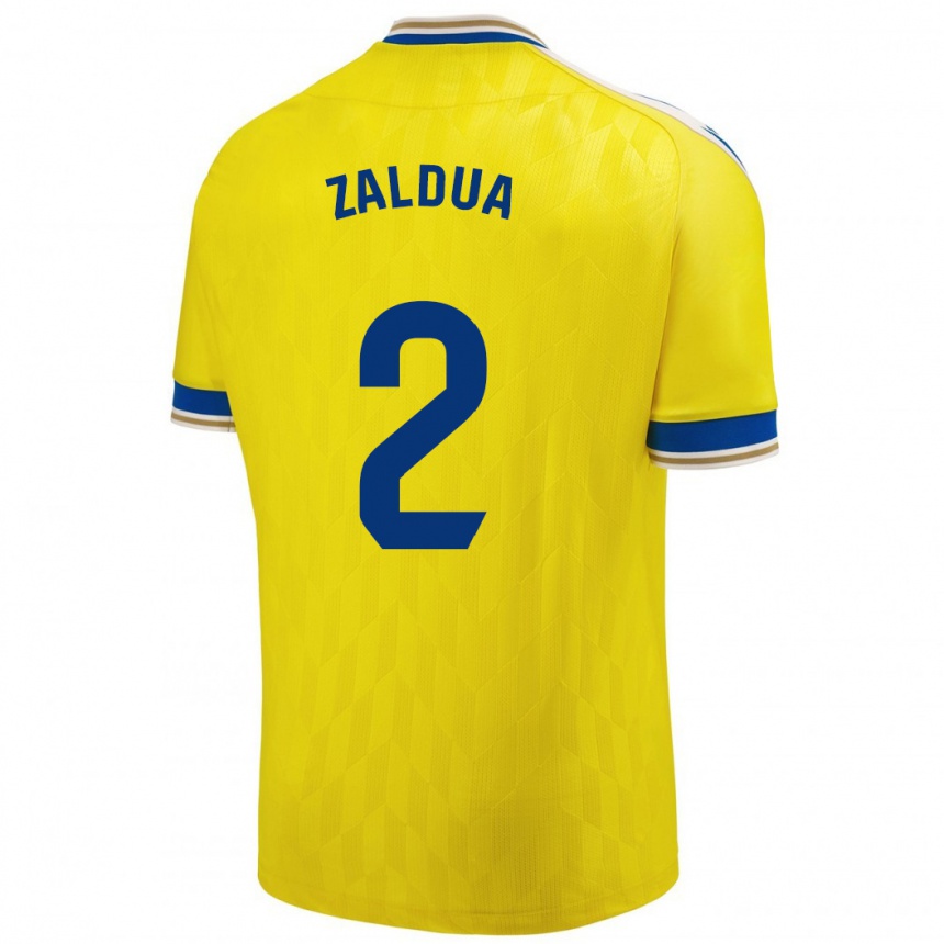 Niño Fútbol Camiseta Joseba Zaldua #2 Amarillo 1ª Equipación 2023/24