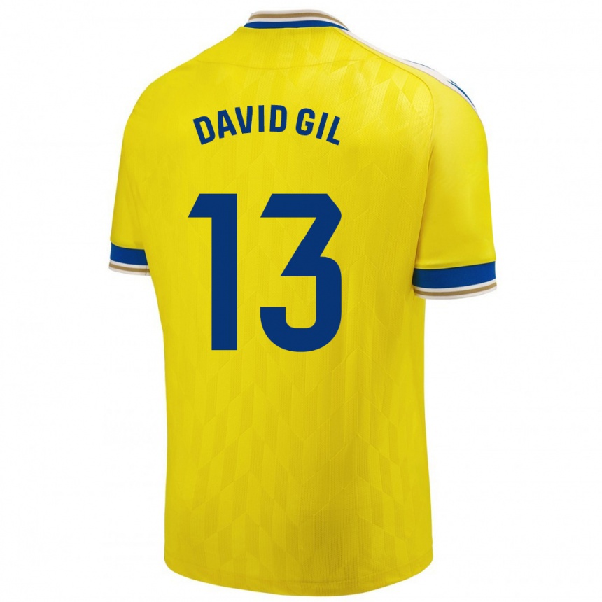 Niño Fútbol Camiseta David Gil #13 Amarillo 1ª Equipación 2023/24