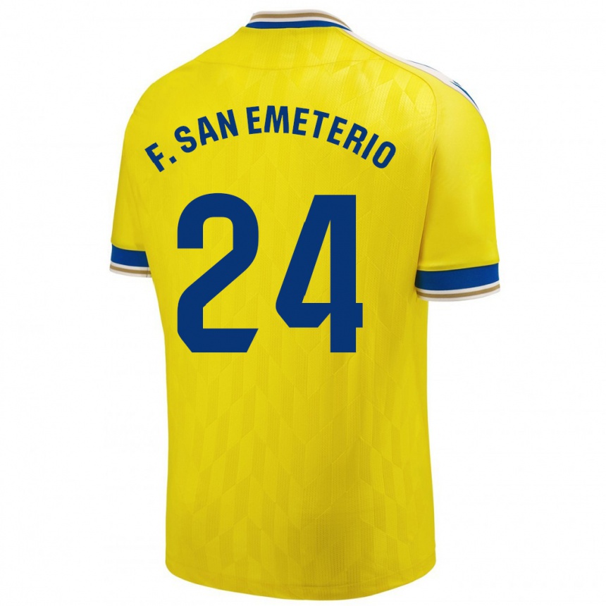 Niño Fútbol Camiseta Fede San Emeterio #24 Amarillo 1ª Equipación 2023/24