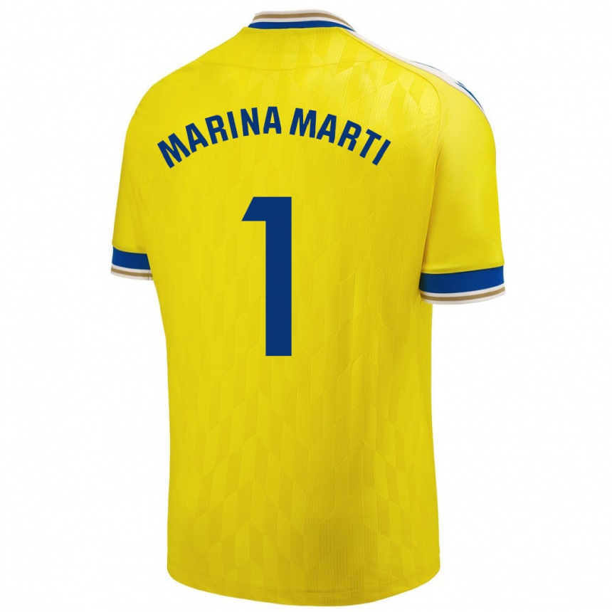 Niño Fútbol Camiseta Marina Martí #1 Amarillo 1ª Equipación 2023/24