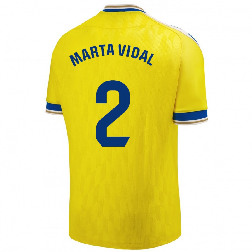 Niño Fútbol Camiseta Marta Vidal Vela #2 Amarillo 1ª Equipación 2023/24
