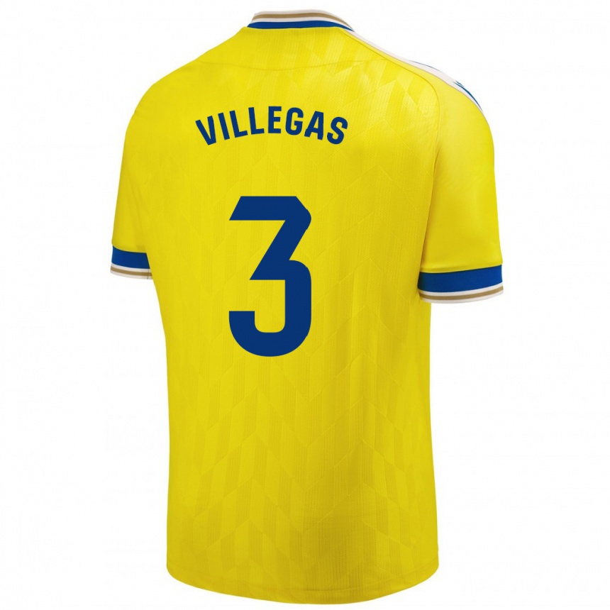 Niño Fútbol Camiseta Virginia Villegas Rico #3 Amarillo 1ª Equipación 2023/24