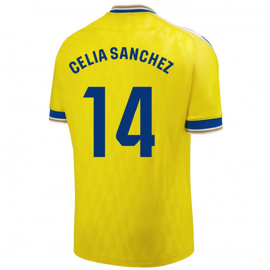 Niño Fútbol Camiseta Celia Sánchez García #14 Amarillo 1ª Equipación 2023/24