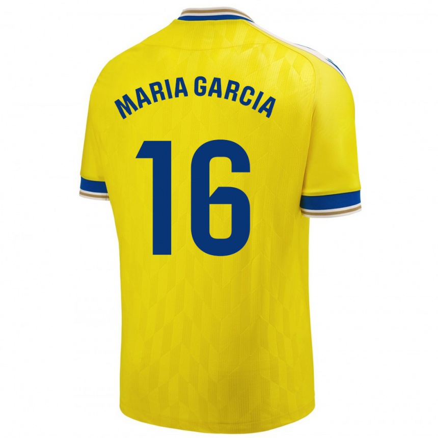 Niño Fútbol Camiseta Maria García Fernández #16 Amarillo 1ª Equipación 2023/24