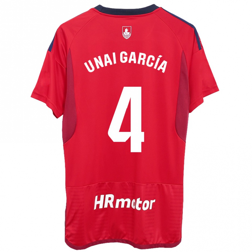 Niño Fútbol Camiseta Unai García #4 Rojo 1ª Equipación 2023/24