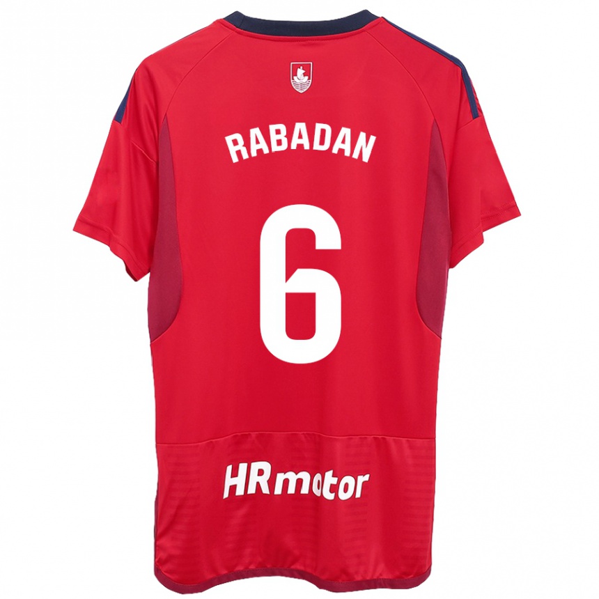 Niño Fútbol Camiseta David Rabadán #6 Rojo 1ª Equipación 2023/24