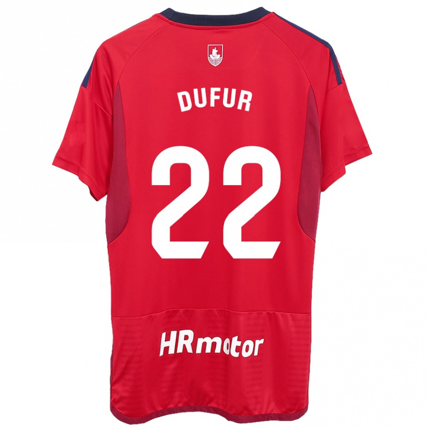 Niño Fútbol Camiseta Ander Dufur #22 Rojo 1ª Equipación 2023/24