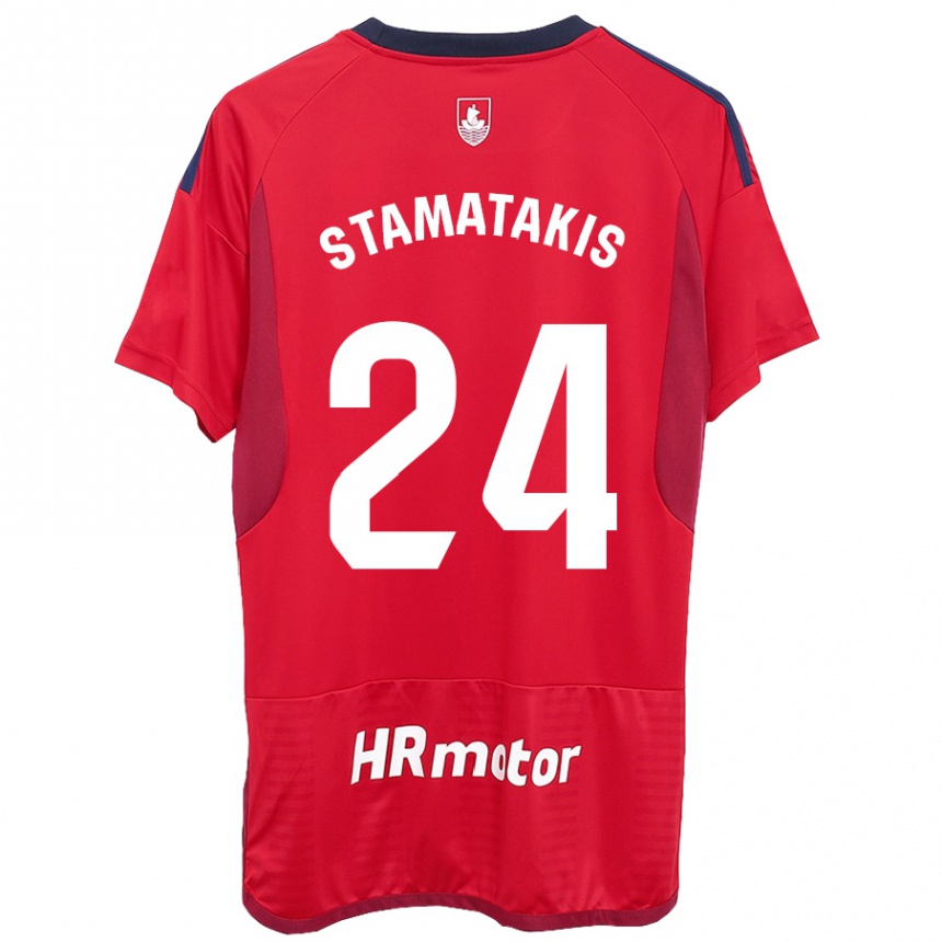 Niño Fútbol Camiseta Dimitrios Stamatakis #24 Rojo 1ª Equipación 2023/24