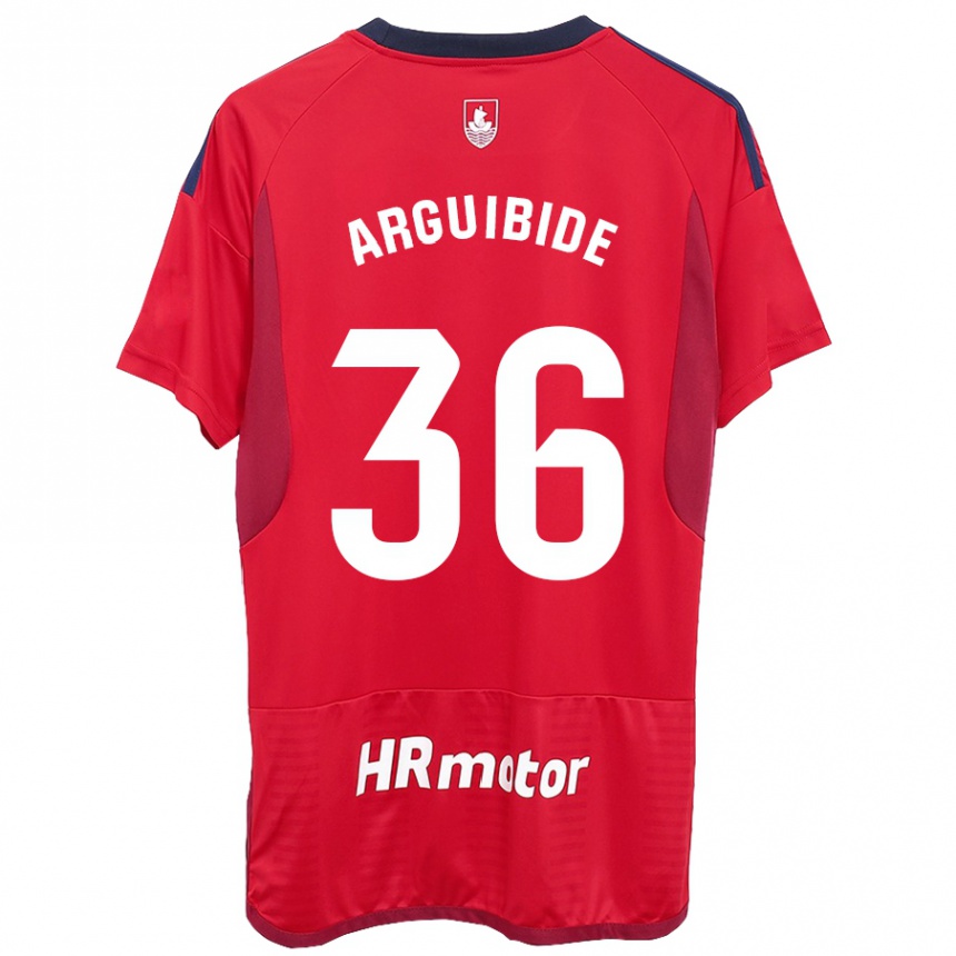 Niño Fútbol Camiseta Iñigo Arguibide #36 Rojo 1ª Equipación 2023/24