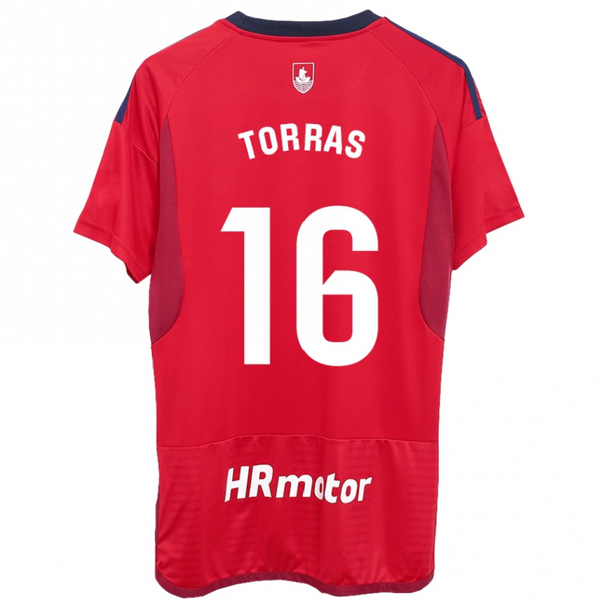 Niño Fútbol Camiseta Mar Torrás De Fortuny #16 Rojo 1ª Equipación 2023/24