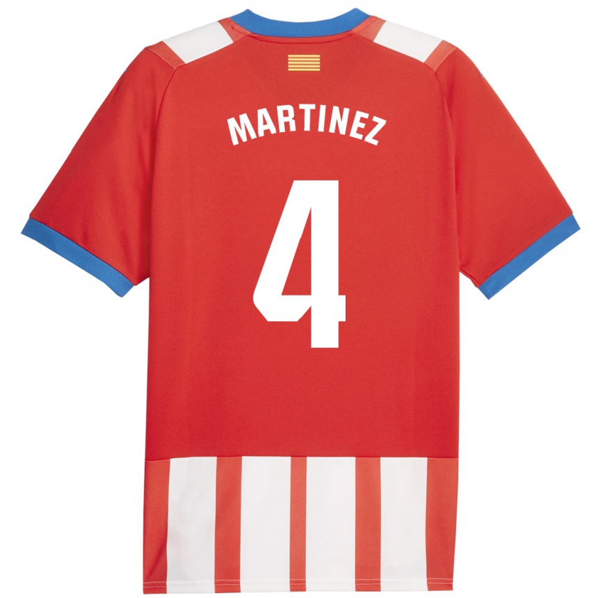 Niño Fútbol Camiseta Arnau Martínez #4 Rojo Blanco 1ª Equipación 2023/24