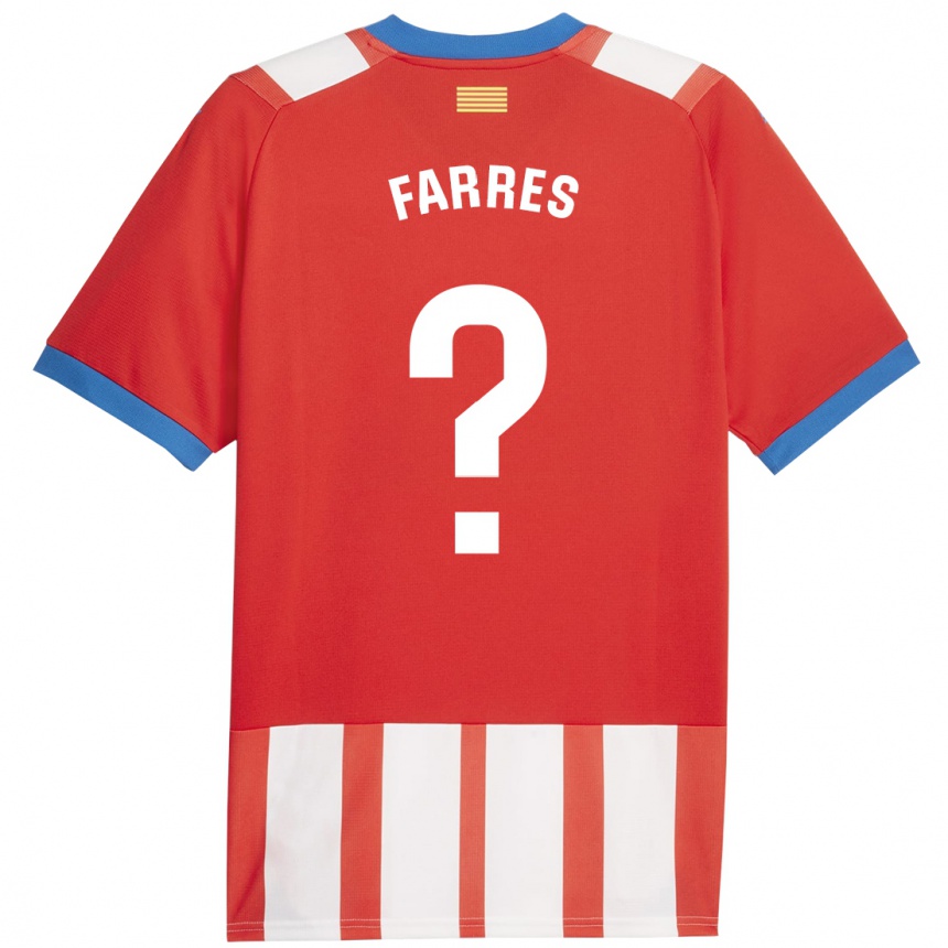 Niño Fútbol Camiseta Biel Farrés #0 Rojo Blanco 1ª Equipación 2023/24