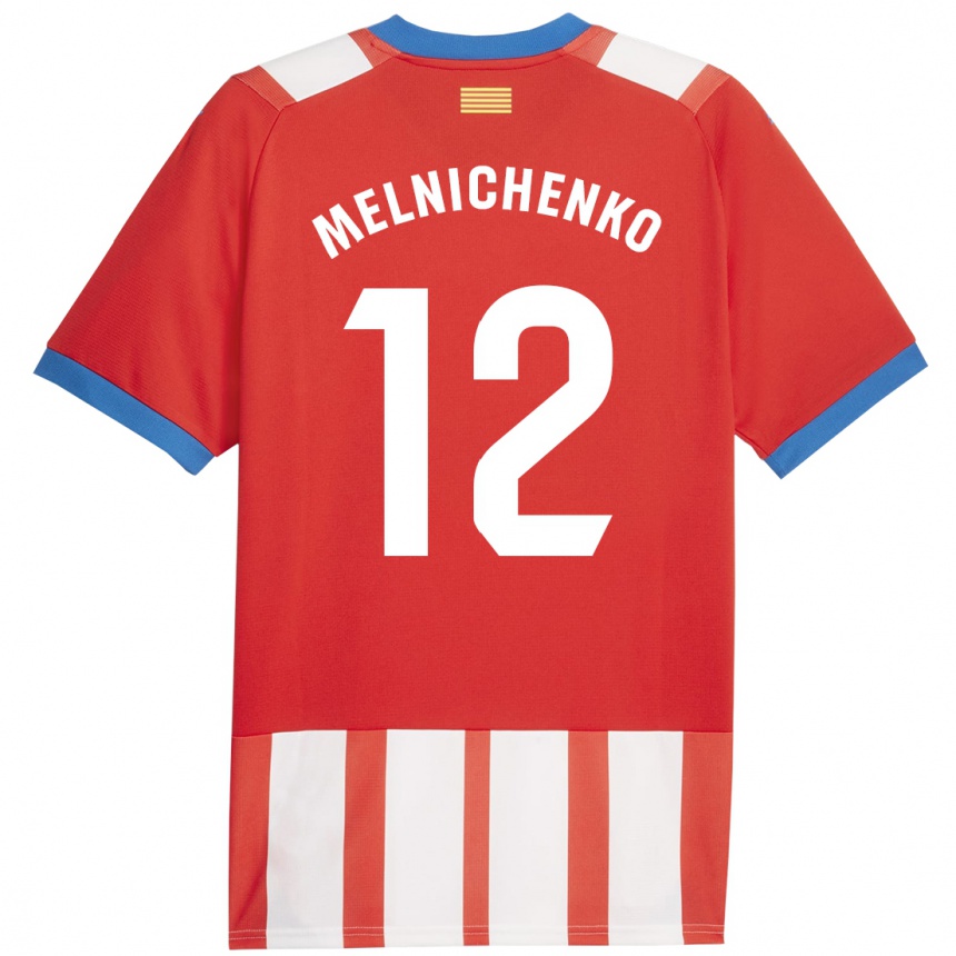 Niño Fútbol Camiseta Dmytro Melnichenko #12 Rojo Blanco 1ª Equipación 2023/24