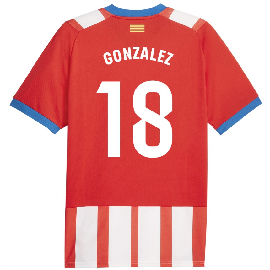 Niño Fútbol Camiseta Gerard Gonzalez #18 Rojo Blanco 1ª Equipación 2023/24