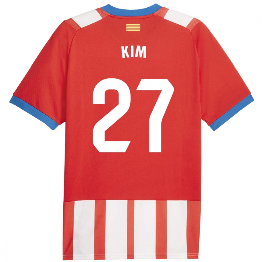 Niño Fútbol Camiseta Min-Su Kim #27 Rojo Blanco 1ª Equipación 2023/24