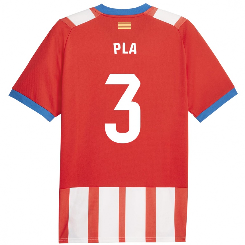 Niño Fútbol Camiseta Marta Pla #3 Rojo Blanco 1ª Equipación 2023/24