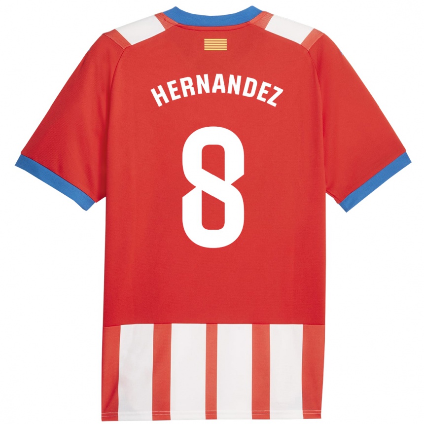 Niño Fútbol Camiseta Sofia Hernández #8 Rojo Blanco 1ª Equipación 2023/24